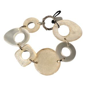 Neutral Tones Acrylic and Metal Bracelet